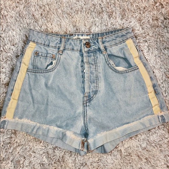 HAND PAINTED CUPIDS DENIM SHORTS - Picture 2 of 2